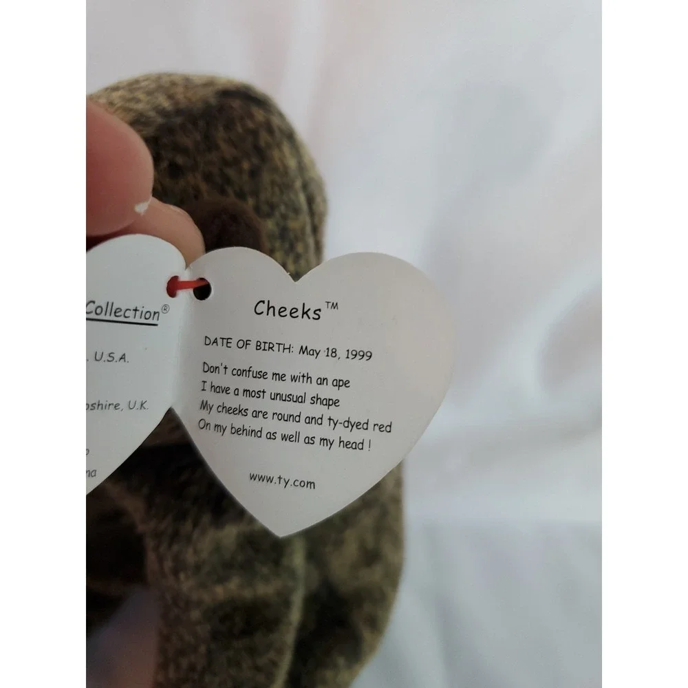 TY BEANIE BABY 1999 CHEEKS BABOON APE MONKEY‎ RETIRED